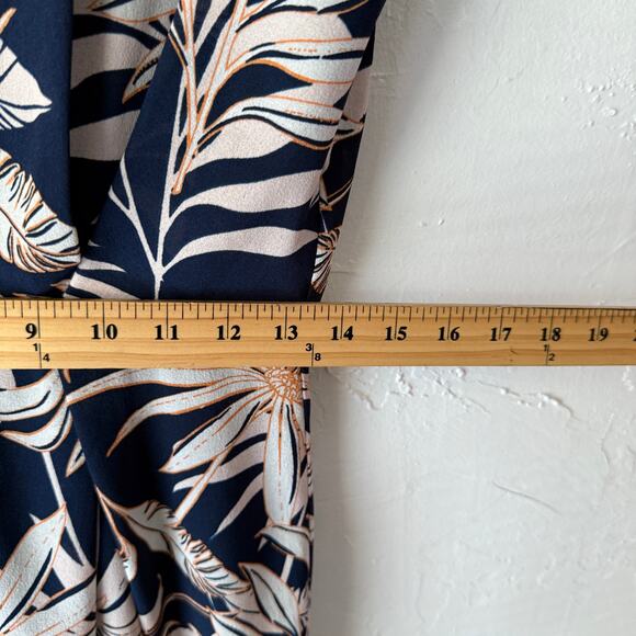 Vero Moda Tropical Romper Size S Navy Palm Print Blue Lace Back Coastal Chic - Picture 10 of 10